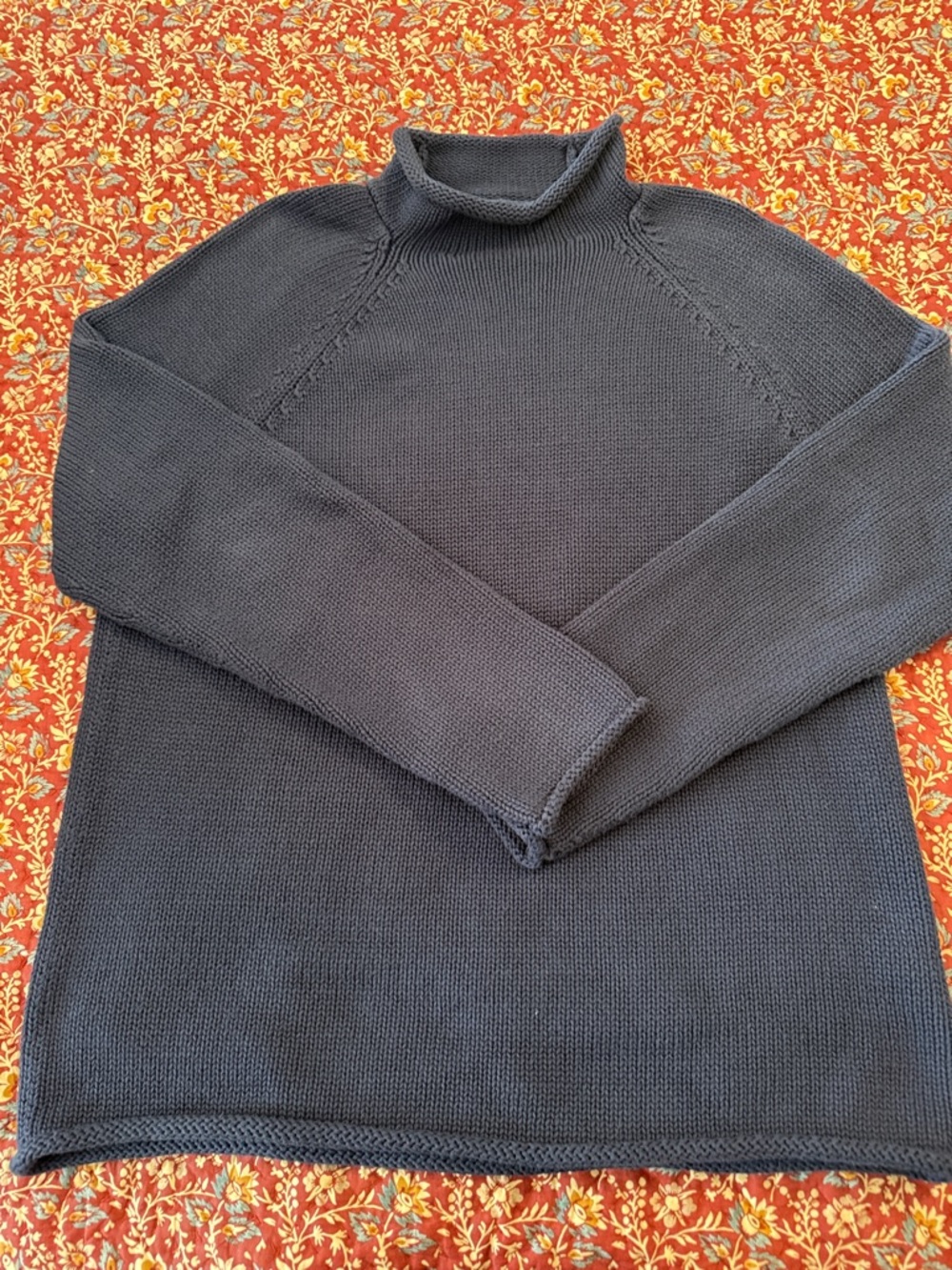 1988 Rollneck Navy Sweater in Cotton